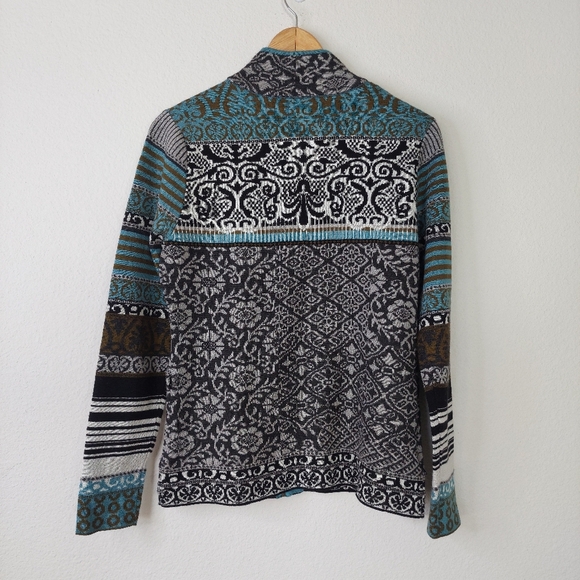 Icelandic Design Full Zip Wool Blend Nordic Sweater Size M - Picture 7 of 10